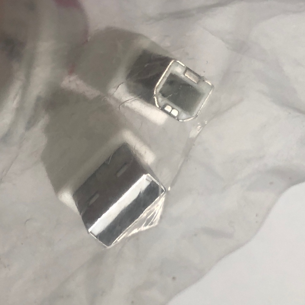 White USB Connectors Printer Cable